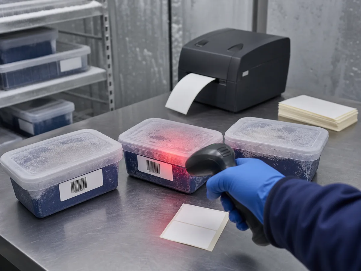 Test scanning freezer labels before the full batch