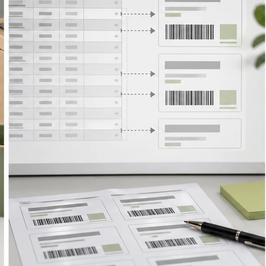 Map barcode values into label previews