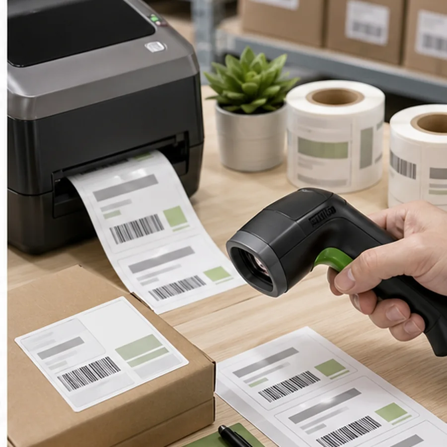 Scan-test printed spreadsheet labels