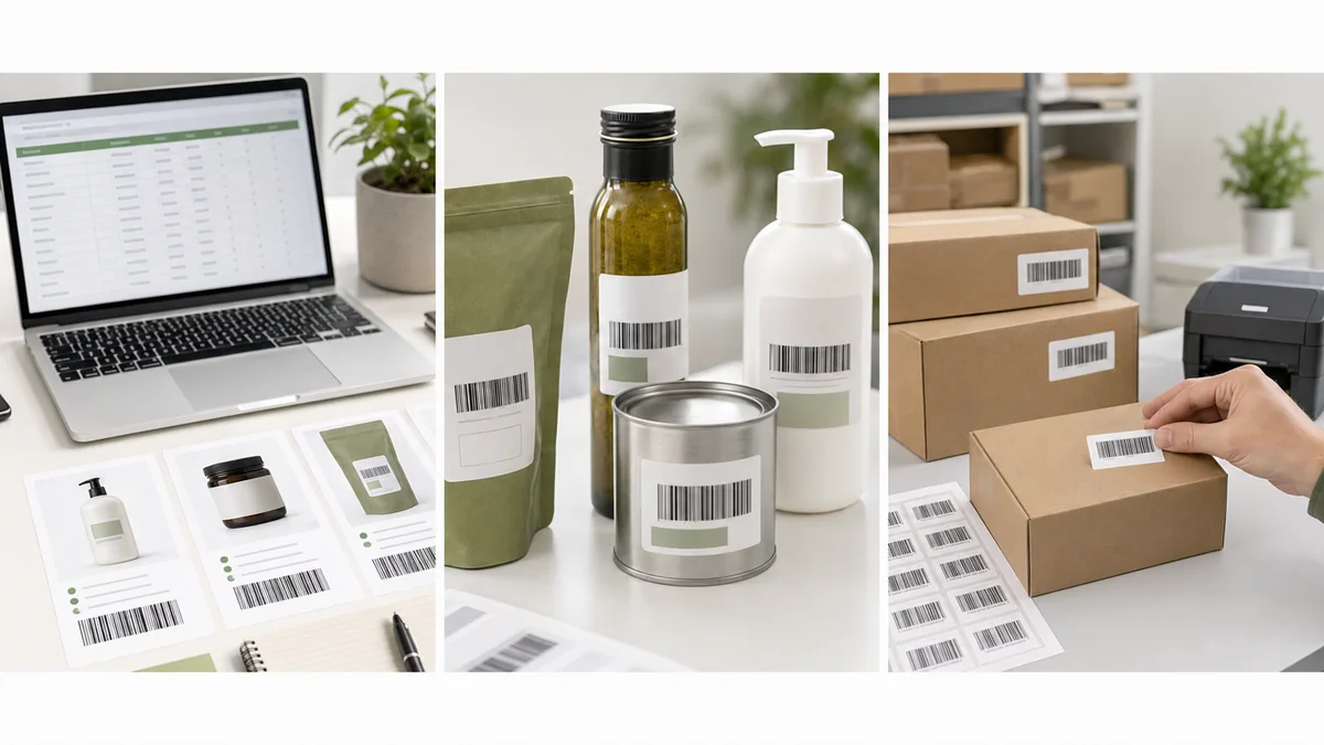 Product code planning board with internal, retail, and marketplace labels